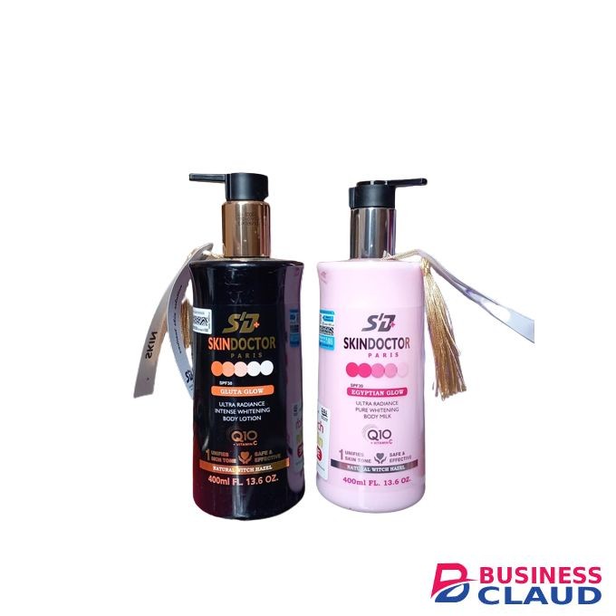 Skin Doctor GLUTA GLOW Body Lotion + EGYPTIAN GLOW Body Lotion Brightens, Clears dark spots, Scars, Dark Spots, Sun BurnsFine lines & Dark Circles