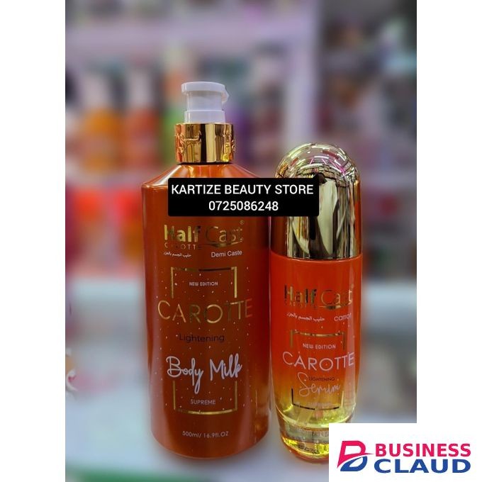 Half Cast Best carrote lightening body milk and serum