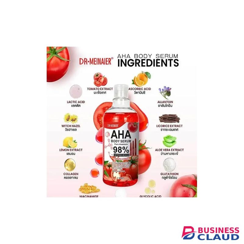 Dr. Meinaier 98% AHA Body Serum Plus L-Glutathione Tomato Extract Exfoliates, Brightens Skin, Reduces Pigmentation, Combines AHAs, Glutathione & Tomato Extract