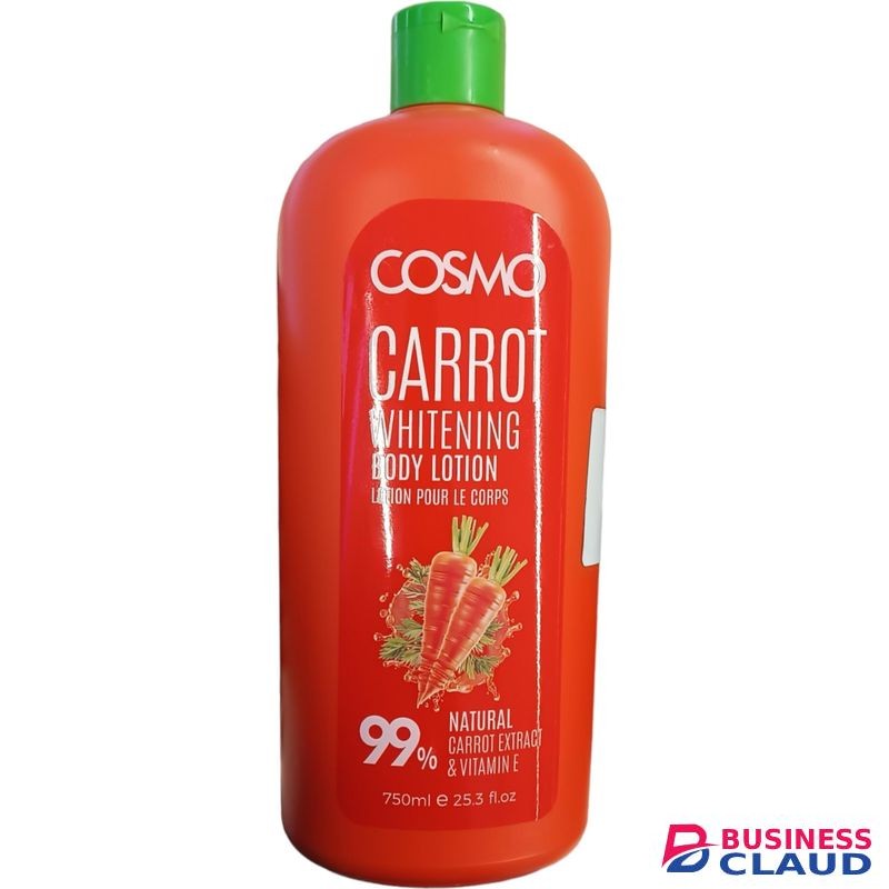 Cosmo Carrot Brightening BODY LOTION 99% Natural Carrot Extract Vitamin E MOISTURIZING SOFTENING SMOOTHING cf