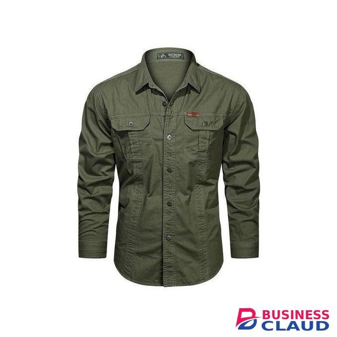 Outdoor Brand Hiking Shirt Men Removable Quick Dry Breathable Tactical Shirt - green