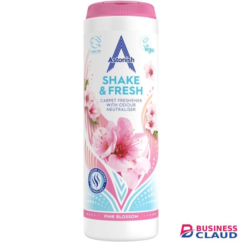 Astonish Shake & Fresh Carpet Freshener, Eliminates Odours, Pink Blossom, 350g