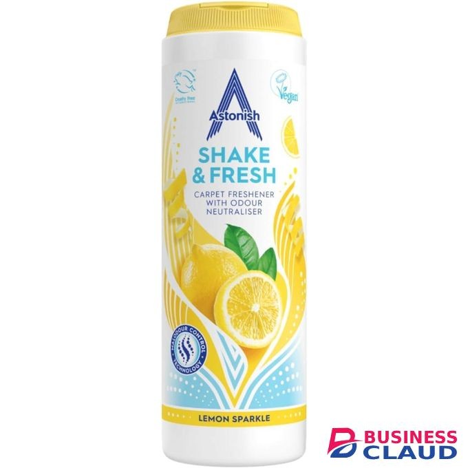 Astonish Shake & Fresh Carpet Freshener, Eliminates Odours, Lemon Sparkle