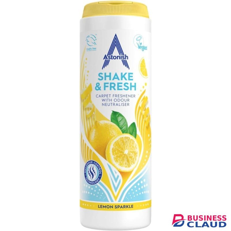 Astonish Shake & Fresh Carpet Freshener, Eliminates Odours, Lemon Sparkle