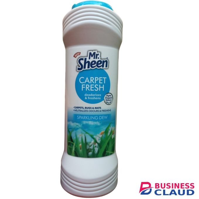 Mr Sheen CARPET FRESH Deodorizes & Freshens CARPETS RUGS & MATS Neutralizes Odours & Freshens SPARKLING DEW jm