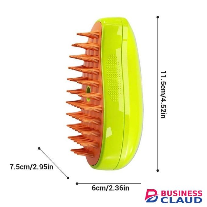 Cat Steam Brush Electric Spray 3 In1 Dog Steamer Brush For Massage Grooming , Green