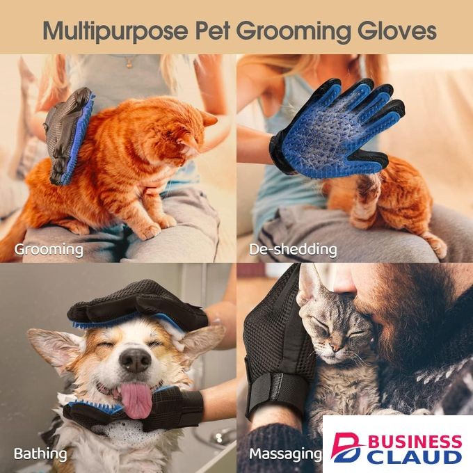 Cat & Dog Grooming Gloves 1 unit for Shedding - Efficient Deshedding Pet Grooming Gloves 2-in-1 Deshedding Brush & Massage Mitt-Safe for Dogs & Cats