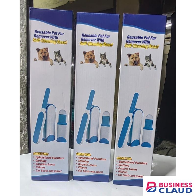 2 in 1 Pet Fur and Lint Remover Brush for Clothes Furniture Bedding Car Seats with Self Cleaning Base Reusable and Eco Friendly Pet Hair Remover Tool for Cats and Dogs