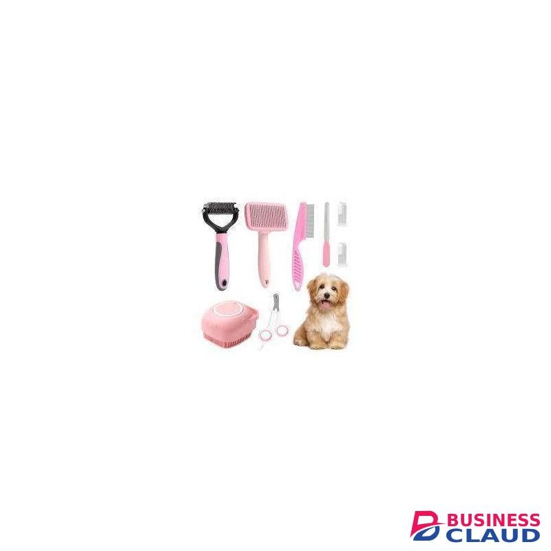 8pcs Dog Brush Grooming Set Pet Cleaning Set Pet Nail Clippers & Files Pet Shampoo Brushes Hair Removal Brushes Toothbrush