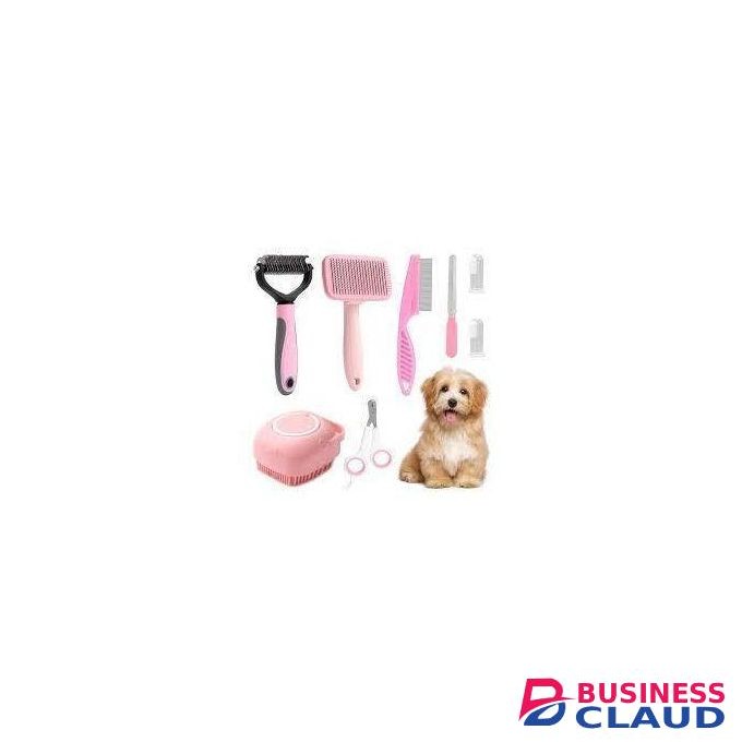 8pcs Dog Brush Grooming Set Pet Cleaning Set Pet Nail Clippers & Files Pet Shampoo Brushes Hair Removal Brushes Toothbrush