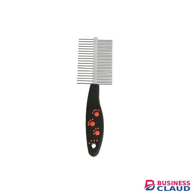 Double Sided Dog Grooming Comb for Removes Tangles Knots Matted Dirt Hair, Stainless Steel Round Wide Dense Teeth Metal Pet Combs for Small Large Dogs Cats