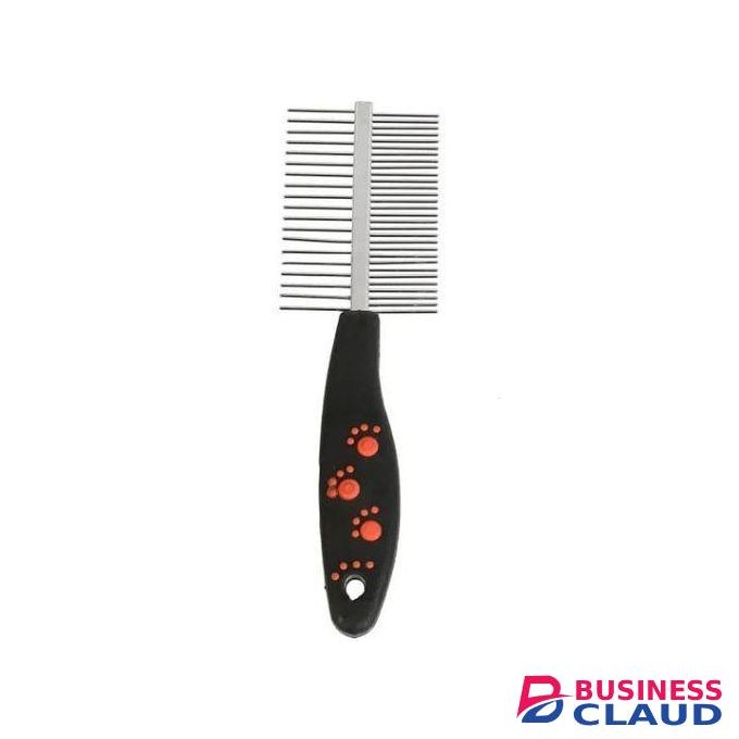 Double Sided Dog Grooming Comb for Removes Tangles Knots Matted Dirt Hair, Stainless Steel Round Wide Dense Teeth Metal Pet Combs for Small Large Dogs Cats