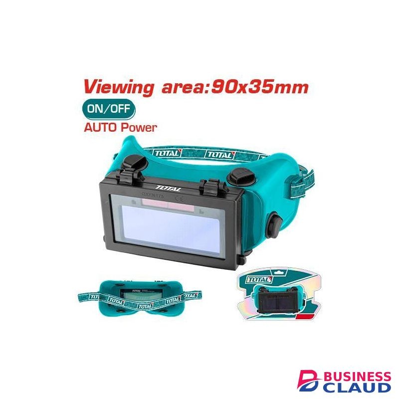 TOTAL Welding Goggles Auto Darkening, Solar Welding Glasses Welding Helmet Glasses with Elastic Strap for Protecting Eyes, Welding Safety Glasses