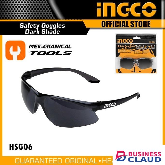 Ingco Safety Goggles Black Dark Shade Glasses, Light Shielding Glasses, Welding Goggles, Outdoor Shades, Multipurpose Protective Goggles, UV Protection, Dark Shade 8