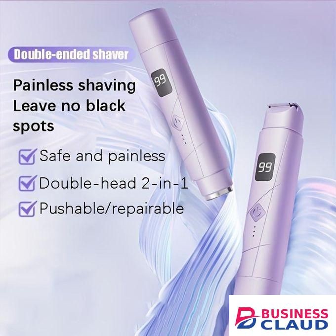 2 In 1 Women'S Electric Shaver, LCD Shaver Double Head Portable Mini, Wet Drop And Dry Hair Remover,