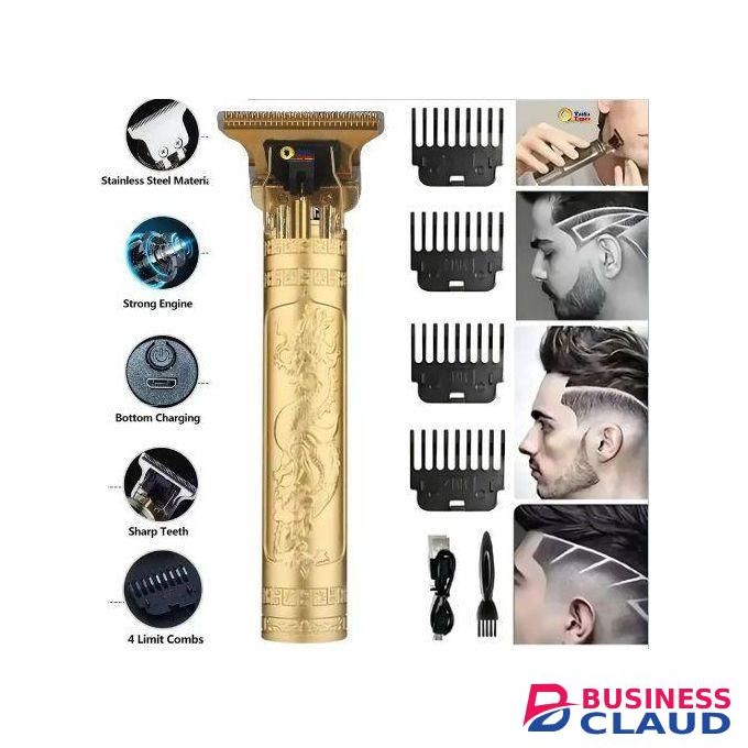USB Cordless Hair Clipper Trimmer Beard Electric Professional Haircut Dragon Monster Rechargeable ABS Vintage Metal Shaving Machine clippers Wireless Barber cutting Kinyozi