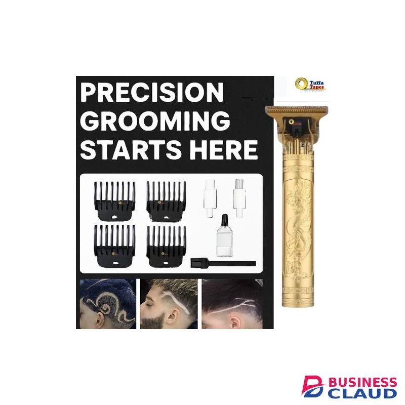 TAIFA Gold Precision Hair Trimmer Clipper for Men – Rechargeable Electric Shaving Machine, 4 Combs, Artistic Grooming Too