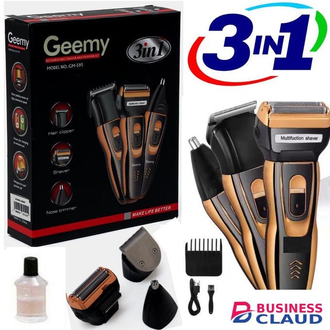 Geemy Affordable Barber Shaving Machine-Kinyozi // Shaver // Kinyozi // Best Kinyozi // BEST Rechargeable Smoother Hair Shaving Machine, Shaver- 3 In 1 .