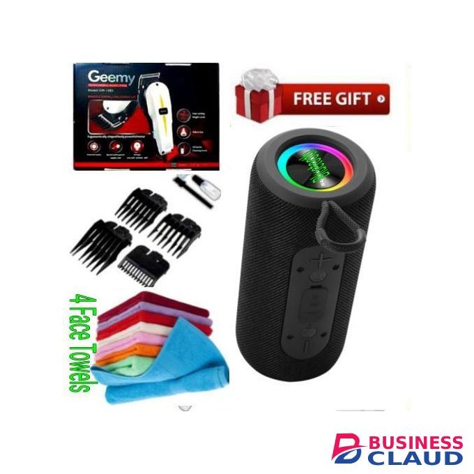Geemy Affordable Barber Shaving Machine-Kinyozi // Shaver // Kinyozi // Best Kinyozi + Bluetooth Speaker + Face Towels