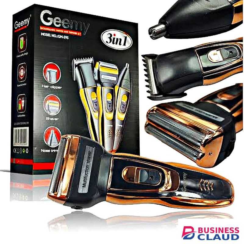 Geemy BEST Rechargeable Hair Clipper, Shaver And Nose & EAR Trimmer Kit + VALUE GIFTS BLUETOOTH WIRELESS HEADPHONES & LADIES WRIST WATCH & MEN WATCH & BRACELETS