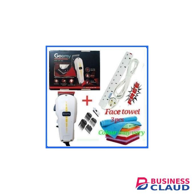 Geemy PROFESSIONAL HAIR/SHAVING MACHINE/KINYOZI // PROFESSIONAL BALDING HAIR CUT KINYOZI MACHINE SHAVER - NEW PROFESSIONAL HAIR PRO SHAVING MACHINE/KINYOZI + 3 PIECES FACE TOWEL & 6 WAY POWER EXTENSION GIFT.