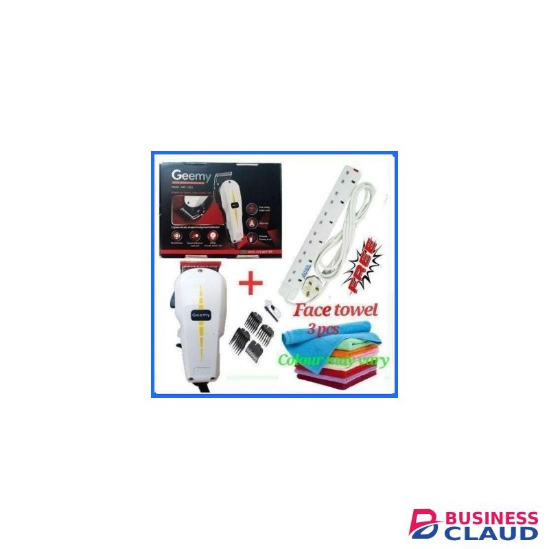 Geemy PROFESSIONAL HAIR/SHAVING MACHINE/KINYOZI // PROFESSIONAL BALDING HAIR CUT KINYOZI MACHINE SHAVER - NEW PROFESSIONAL HAIR PRO SHAVING MACHINE/KINYOZI + 3 PIECES FACE TOWEL & 6 WAY POWER EXTENSION GIFT.