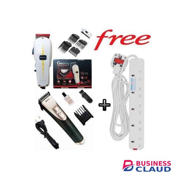 Geemy NEW ARRIVAL: MULTIPURPOSE ELECTRIC HAIR SHAVING KINYOZI MACHINE + FREE CORDLESS RECHARGEABLE SCHOOL CUT SHAVER TRIMMER & 5-WAY POWER EXTENSION CABLE – PERFECT FOR KINYOZI BUSINESS, HOME USE, STUDENTS, AND ADULTS
