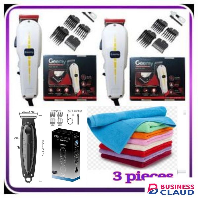2 GOOD SHAVING MACHINE // PROFESSIONAL HAIR CLIPPER / HAIR CUTTING MACHINE FOR SALON, BARBER SHOP & MOBILE KINYOZI + HAIR TRIMMER + FACE TOWEL - SHAVER FOR KINYOZI BUSINESS