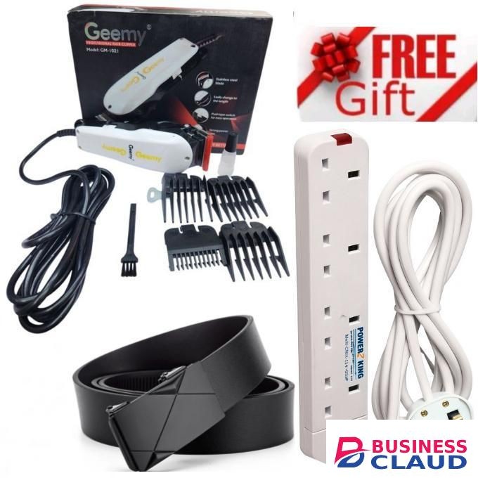 Geemy Affordable Kinyozi Machine Shaving Machine for Students & Youth Haircuts + FREE GIFT 4-WAY POWER EXTENSION CABLE SOCKET & LEATHER OFFICIAL LUXURIOUS LEATHER BELT