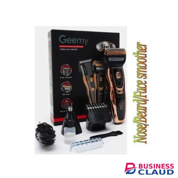 Geemy MULTIFUNCTIONAL 3-IN-1 RECHARGEABLE HAIR SHAVING MACHINE – CLIPPER, SHAVER & NOSE TRIMMER – SUITABLE FOR KINYOZI BUSINESS, HOME USE, STUDENTS, AND ADULTS // Shaving Machine For Kids // Shaving Amchine For Children