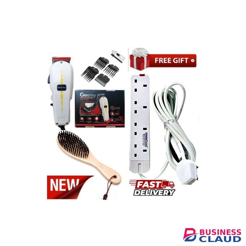 Geemy Affordable Barber Shaving Machine-Kinyozi + Free 4 Way Power Extension & Cleaning Brush