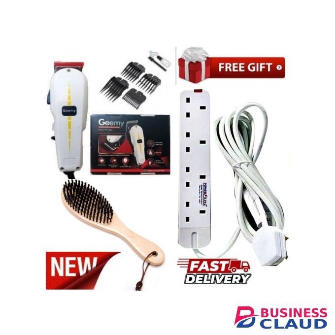 Geemy Affordable Barber Shaving Machine-Kinyozi + Free 4 Way Power Extension & Cleaning Brush