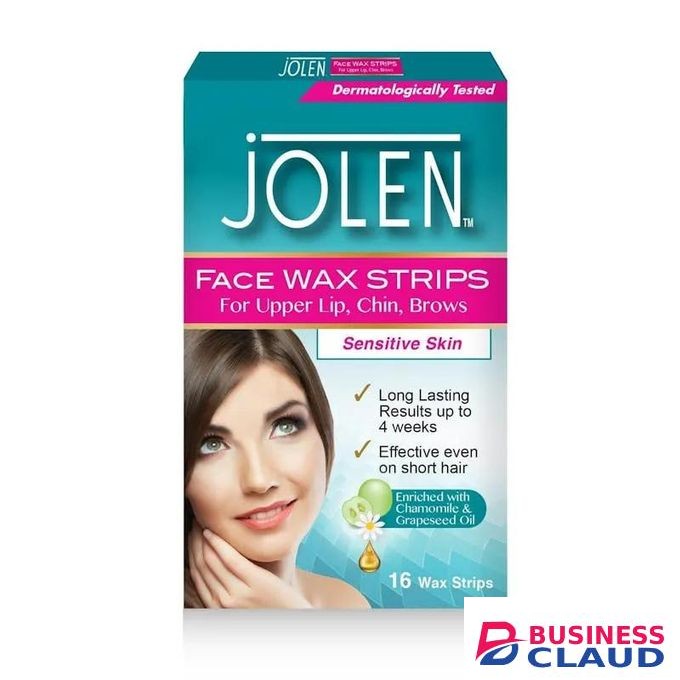 Jolen Face Wax Strips For upper Lip, Chin & Brows Sensitive Skin 16s