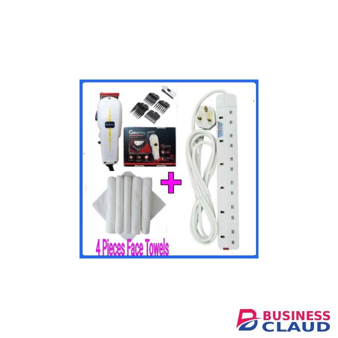 Geemy professional Balding hair cut Clean kinyozi machine shaver - New Professional Hair Pro Shaving Machine/kinyozi + Face Towel & 6 Way Power Extension Cable