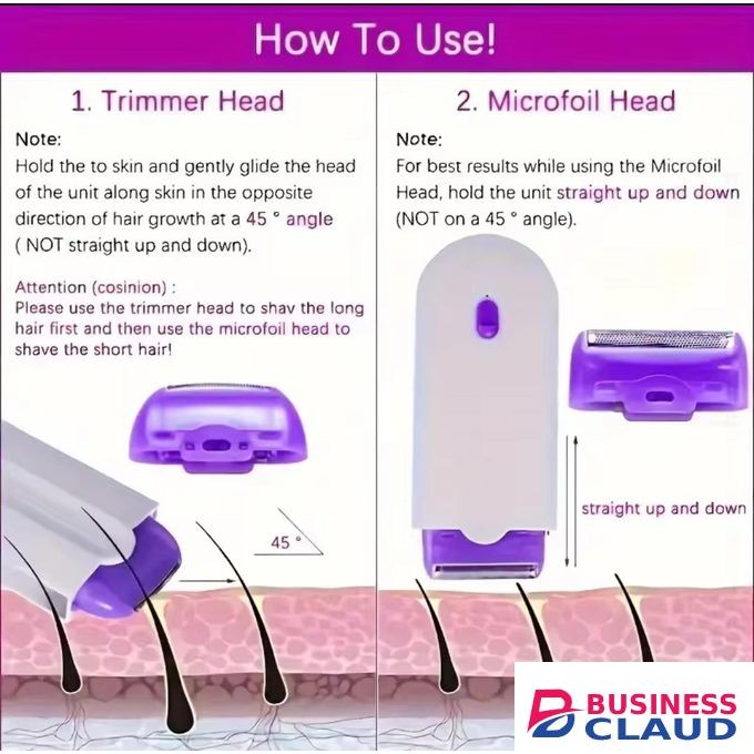 USB RECHARGEABLE HAIR SHAVER / SMOOTH FINISHING TOUCH SHAVER / EPILATOR