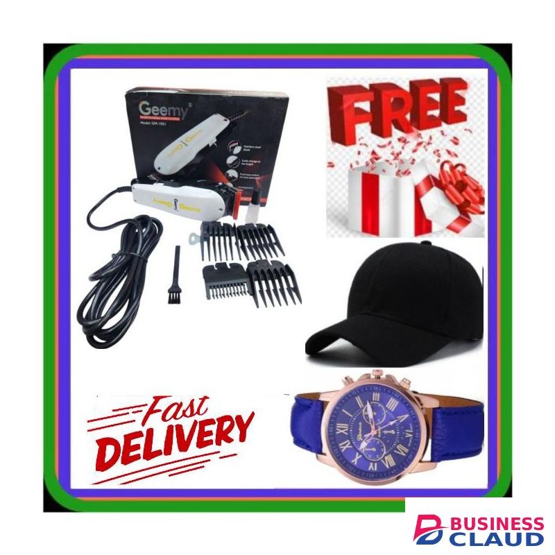 Geemy Perfect Electric Clean Shave Balding Machine – Original 5 Star Series Professional Hair Shaving Machine for Barbers // ELECTRIC SHAVING MACHINE & BUSINESS BARBERSHOP +FREE WATCH & CAP