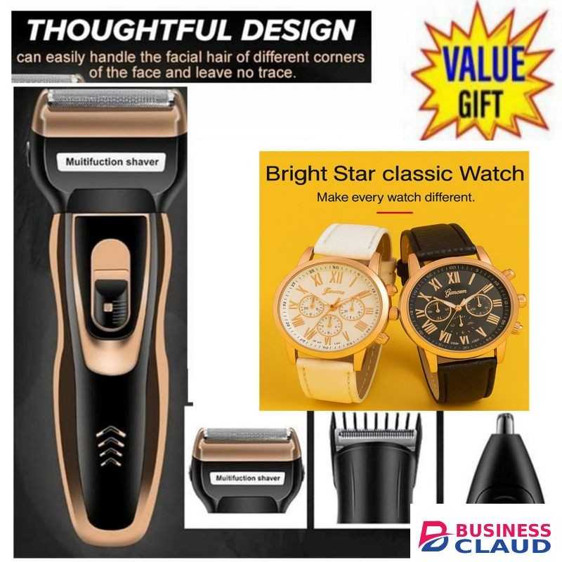 Geemy Home Shaving/Barbering Machine 3 In 1 // kids shaver, children shaving machine + 2 luxury Watch