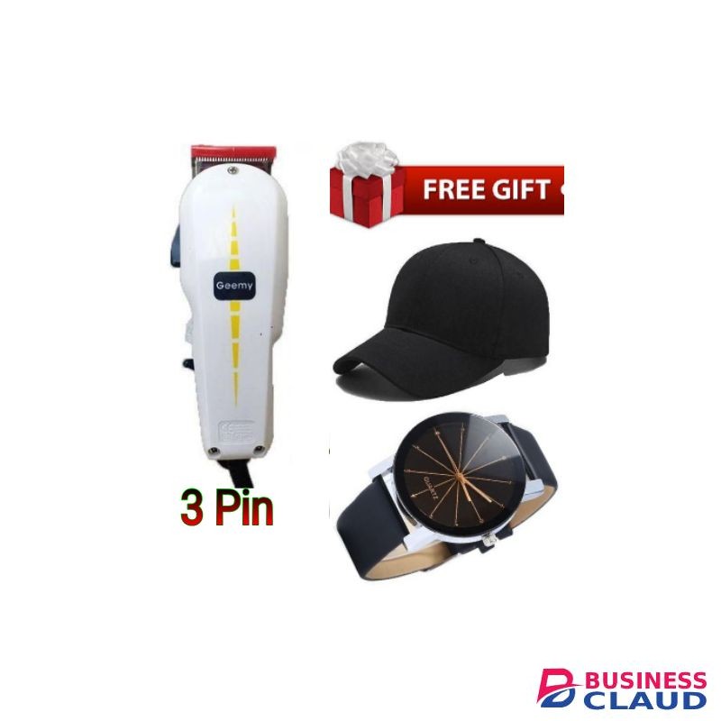 Geemy Professional Hair/Shaving Machine-Kinyozi & Mo GIFTS Cap & Watch