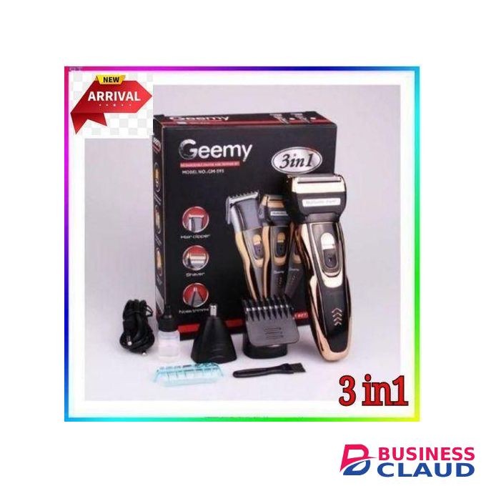 Geemy High Quality Rechargeable Smoother Hair Shaving Machine, Shaver- 3 In 1 FOR KINYOZI BUSINESS