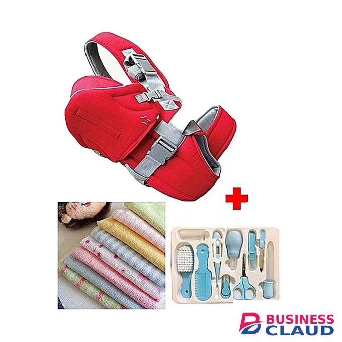 Baby Carrier + Grooming Kit + 8Pcs Assorted Infant Towel