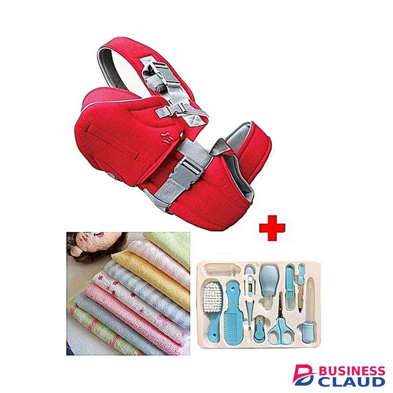 Baby Carrier + Grooming Kit + 8Pcs Assorted Infant Towel