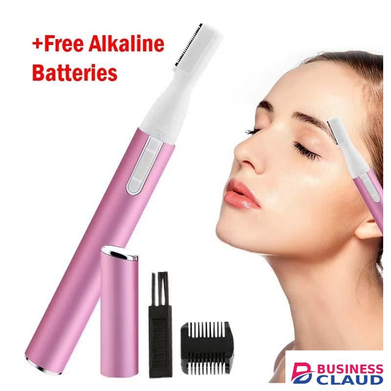 Eyebrow Trimmer Portable Shaper Painless Electric Razor For Women Men Battery-Operated Facial Hair Remover With Comb Reusable Eyebrows For Face Lips Armpit Leg Body