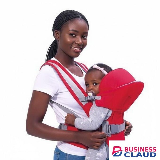Ergonomic 5-in-1 Baby Carrier with Hip Seat & Hood – Breathable 3D Mesh, Back Support, Adjustable for Newborn to 20kg (4-6M+) - Hands-Free for Travel, Shopping, and Everyday Comfort-RED