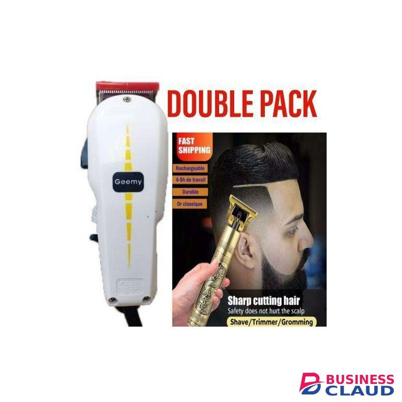 Geemy MODERN STYLE Shaving Machine / Shaving Machine-Kinyozi & T9 Dragon Rechargeable Metal Hair Clipper Gold