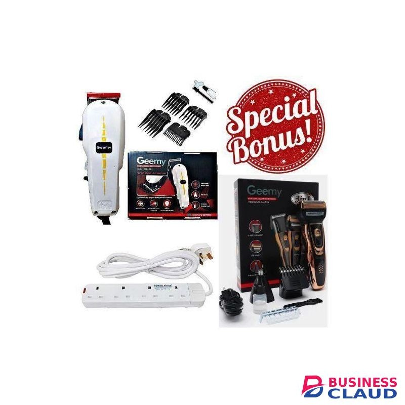 Geemy SHAVER TO START A KINYOZI BUSINESS // PROFESSIONAL BARBERING HAIR/SHAVING MACHINE-KINYOZI + SMART 3-IN-1 RECHARGEABLE CLIPPER + HEAVY DUTY 4 WAY EXTENSION – BEST FOR BUSINESS & HOME GROOMING