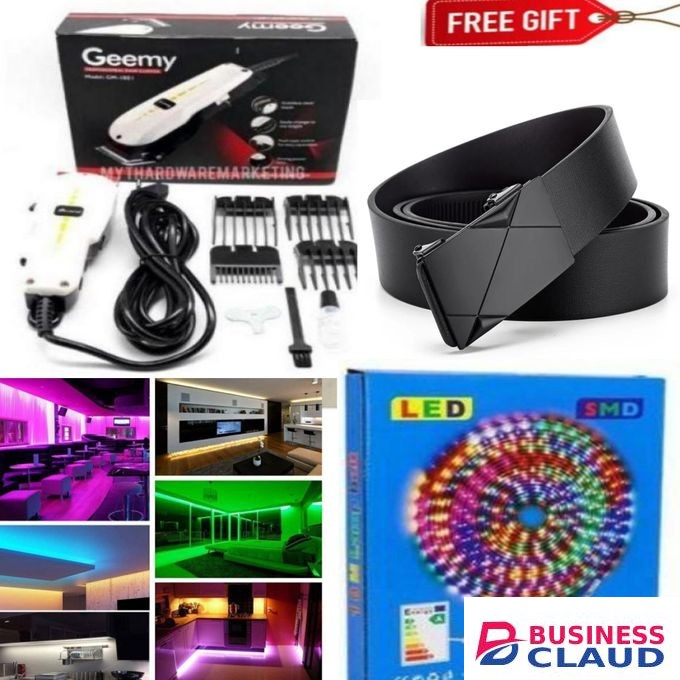 Geemy KINYOZI BUSINESS AND SALON BEST PROFESSIONAL HAIR SHAVING ELECTRIC HAIR KINYOZI MACHINE + FREE DECORATING SNAKE LIGHT + BELT