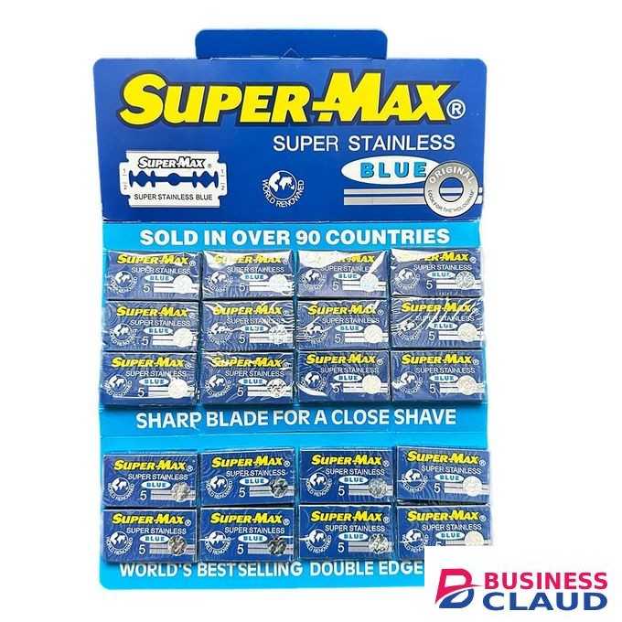 Supermax 100 Blades Wholesale Pack Double Edge Razor Blade Super Max Blue Super Stainless Steel