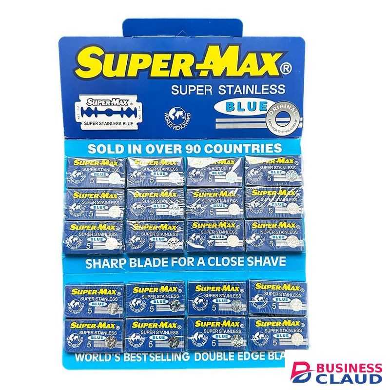 Supermax 100 Blades Wholesale Pack Double Edge Razor Blade Super Max Blue Super Stainless Steel