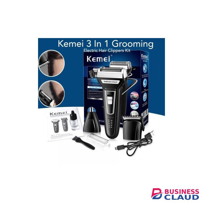 Kemei 3 In 1 Rechargeable Hair Clipper USB Charger