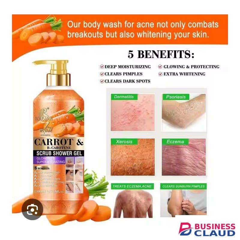 Roushun Carrot Scrub Body Wash Shower Gel